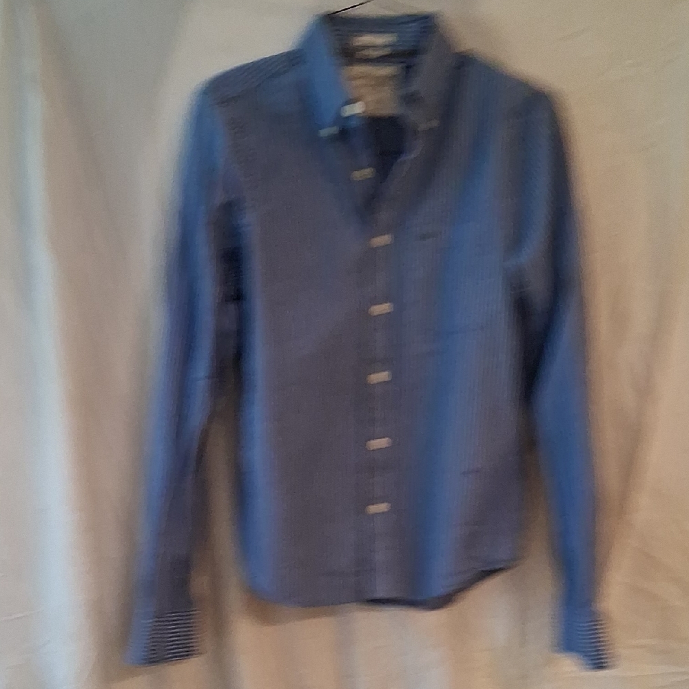 Abercrombie & Fitch Blue and White Striped Shirt